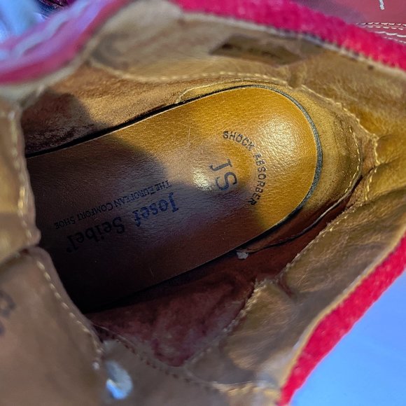 Josef Siebel Red Ankle Boots - Picture 10 of 11